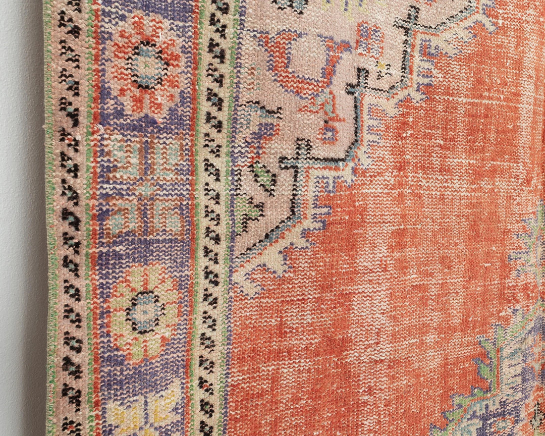 Multicolor Turkish Oushak Rug 5' 8" x 9' 7" Hand-Knotted close-up