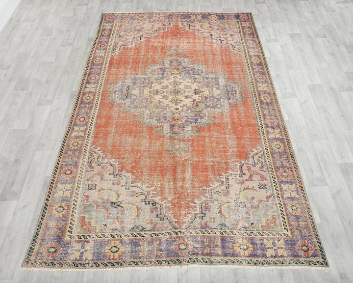 Multicolor Turkish Oushak Rug 5' 8" x 9' 7" Hand-Knotted reverse