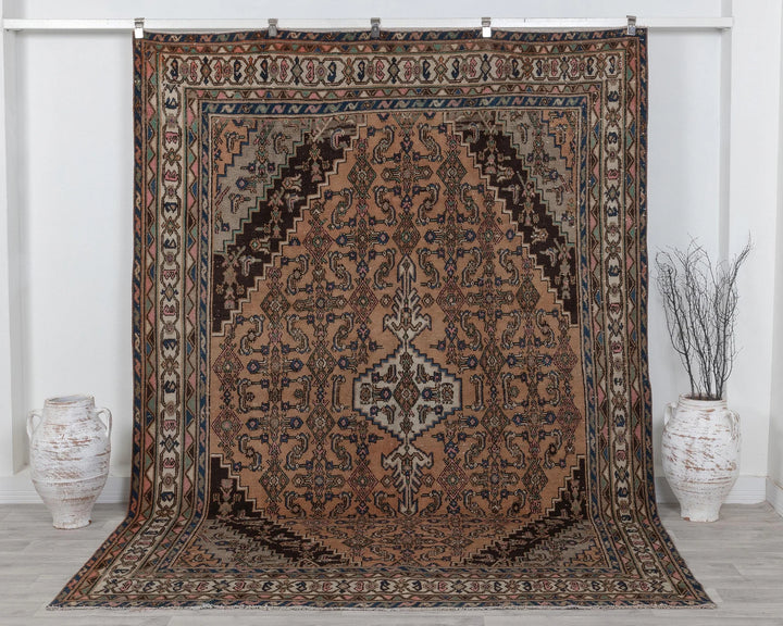 Multicolor Turkish Oushak Rug 6'7" x 10'3" Hand-Knotted | No. VR45811
