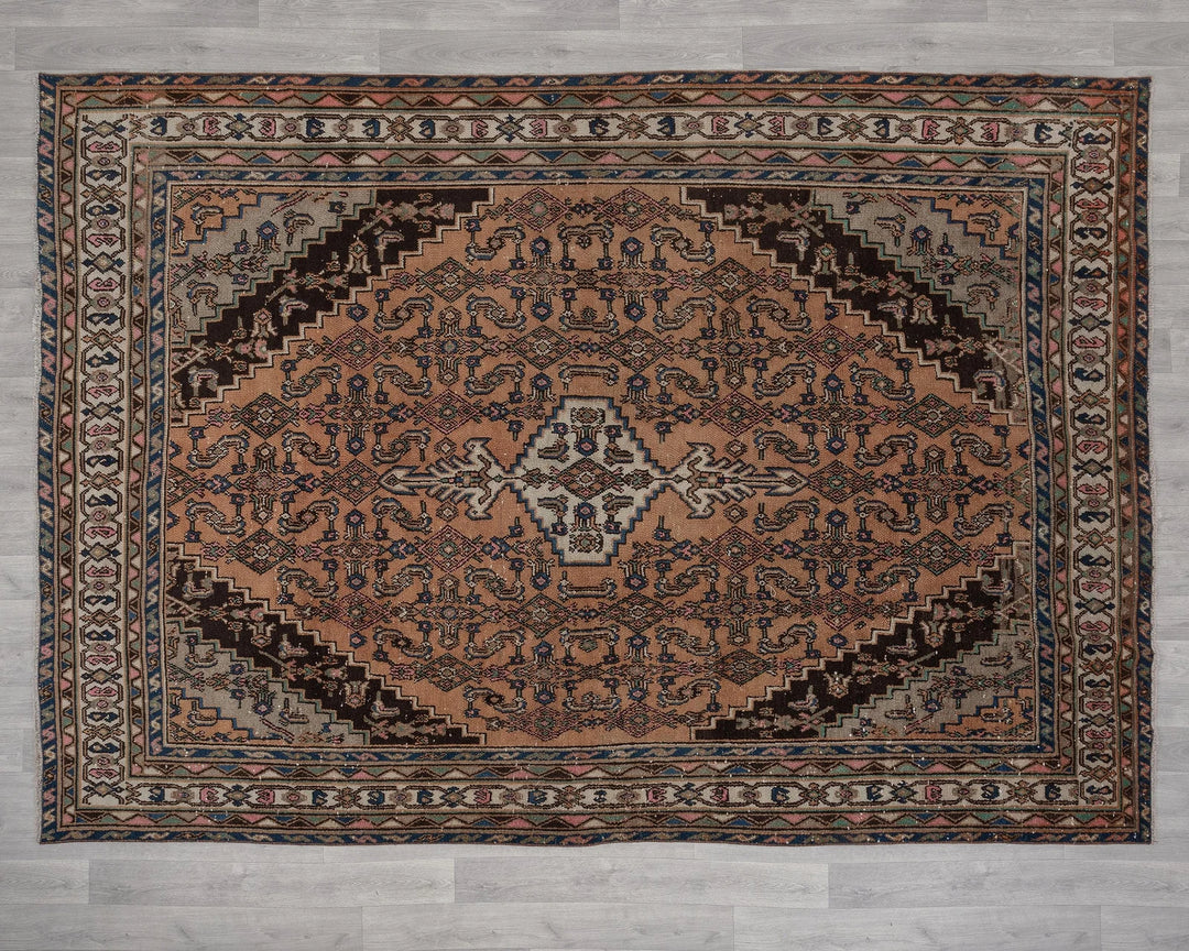 Multicolor Turkish Oushak Rug 6'7" x 10'3" Hand-Knotted | No. VR45811