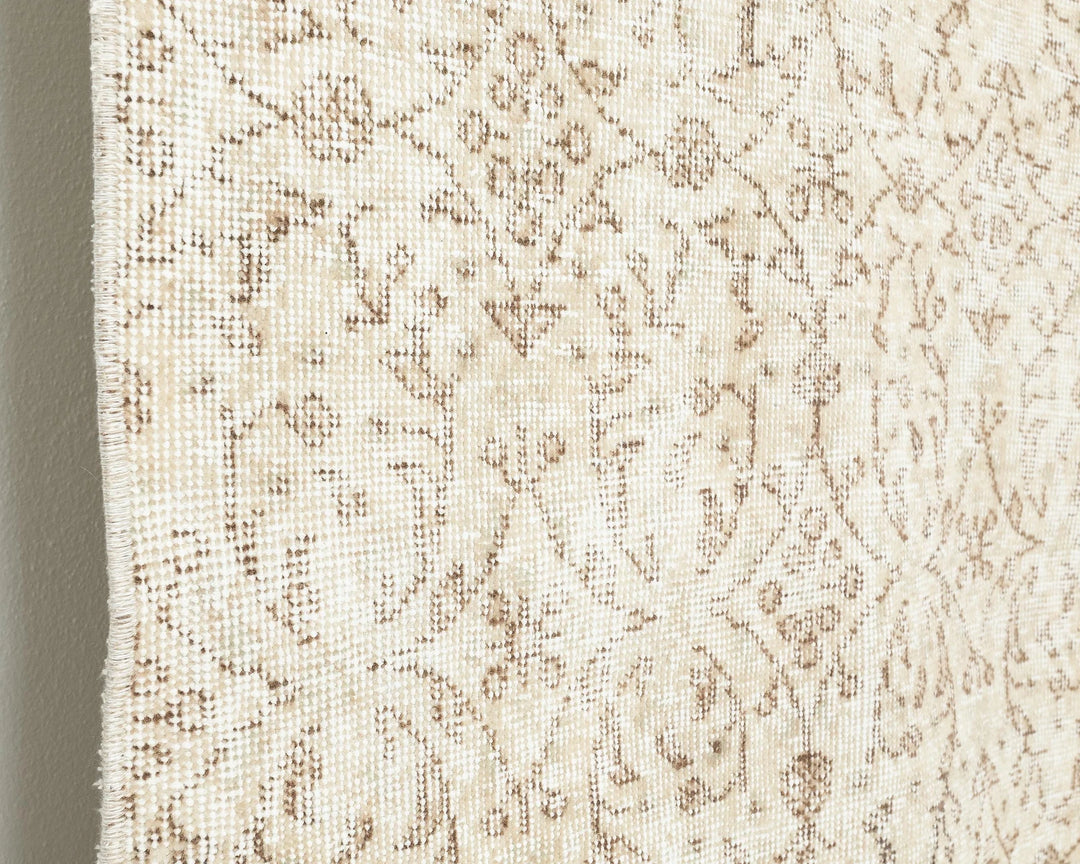 Beige Turkish Oushak Rug 6'1" x 10'2" Hand-Knotted | No. VR45859
