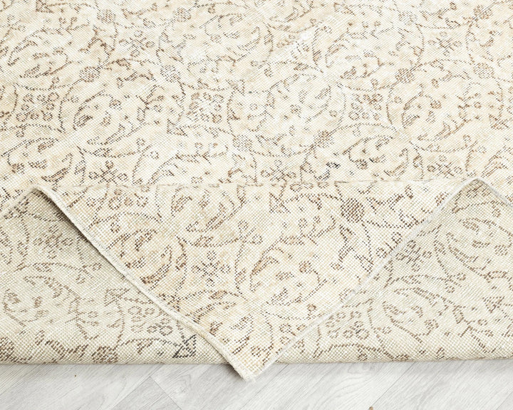 Beige Turkish Oushak Rug 6'1" x 10'2" Hand-Knotted | No. VR45859