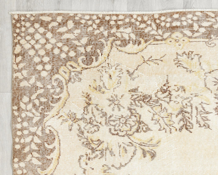 Beige Turkish Oushak Rug 9' 11" x 6' 8" Hand-Knotted | No. VR45967