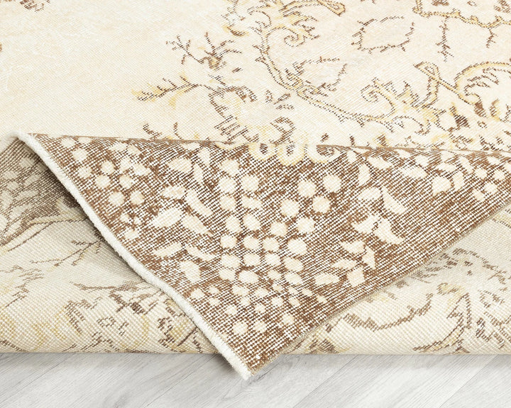 Beige Turkish Oushak Rug 9' 11" x 6' 8" Hand-Knotted | No. VR45967