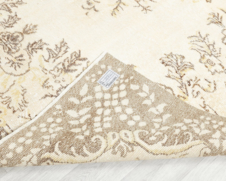 Beige Turkish Oushak Rug 9' 11" x 6' 8" Hand-Knotted | No. VR45967
