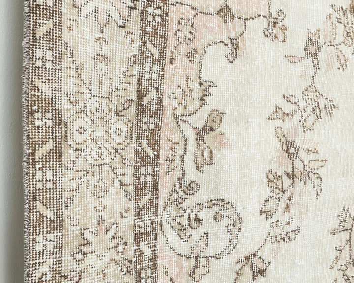 Beige Turkish Oushak Rug 6' 4" x 9' 8" Hand-Knotted | No. VR46036