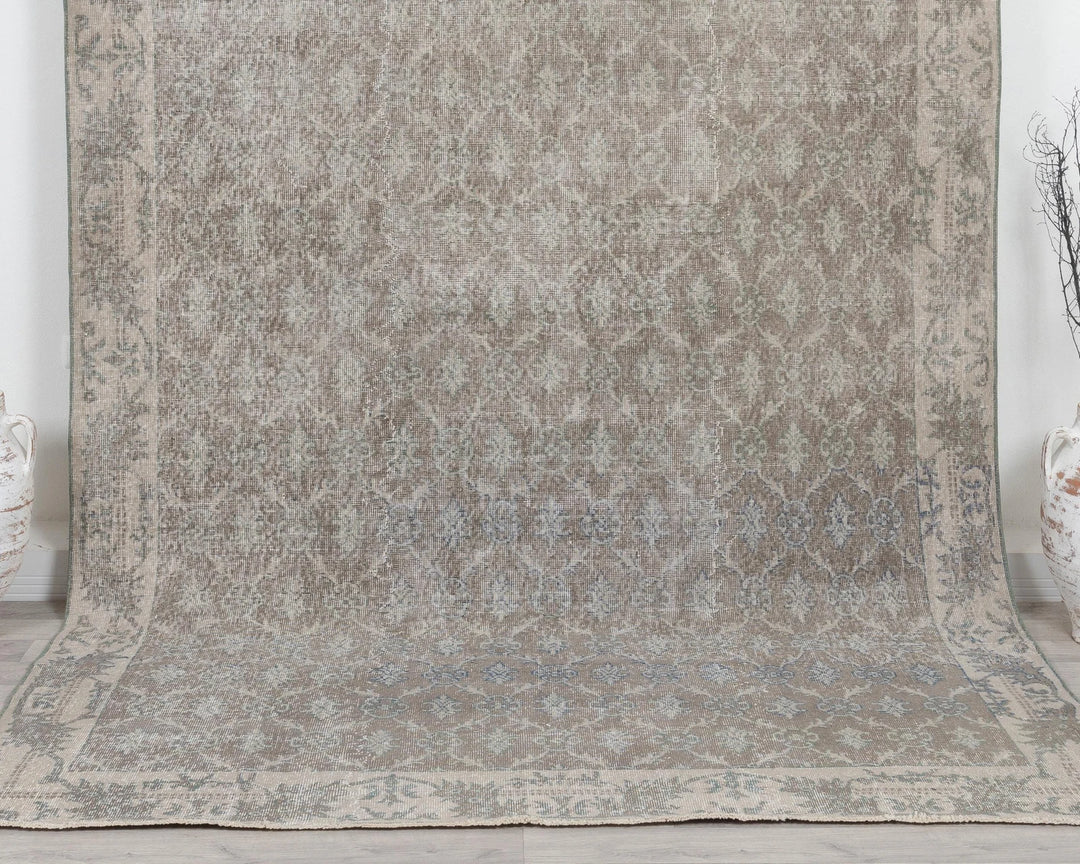 Multicolor Turkish Oushak Rug 6' 11" x 9' 10" Hand-Knotted | No. VR46384