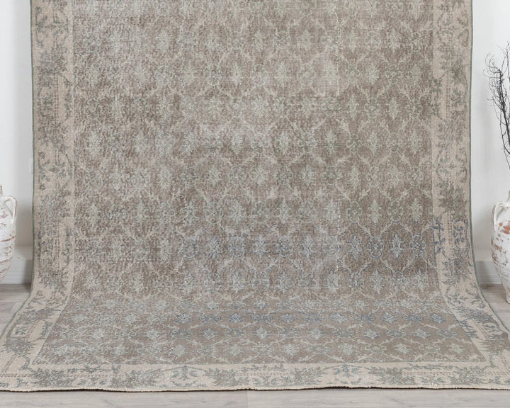 Multicolor Turkish Oushak Rug 6' 11" x 9' 10" Hand-Knotted | No. VR46384