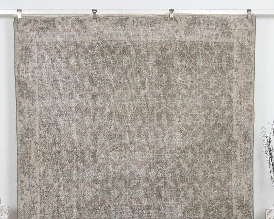 Multicolor Turkish Oushak Rug 6' 11" x 9' 10" Hand-Knotted | No. VR46384