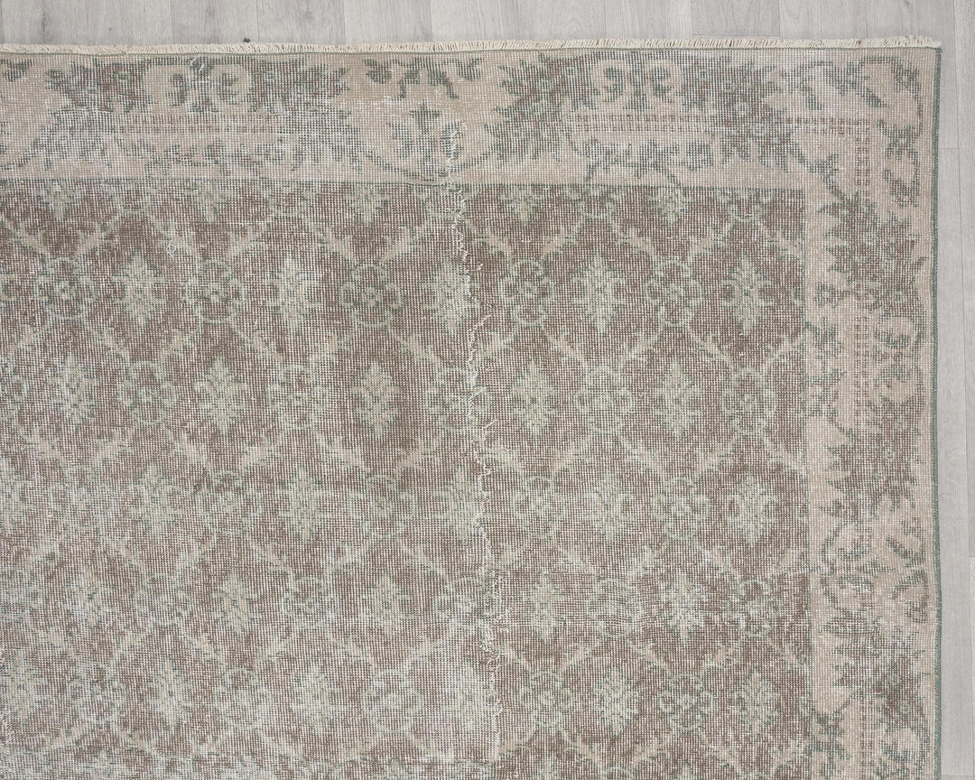 Multicolor Turkish Oushak Rug 6' 11" x 9' 10" Hand-Knotted | No. VR46384