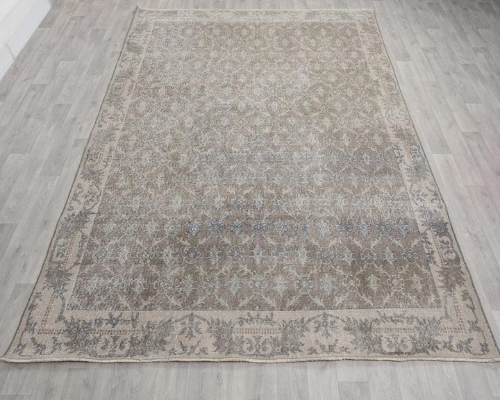 Multicolor Turkish Oushak Rug 6' 11" x 9' 10" Hand-Knotted | No. VR46384