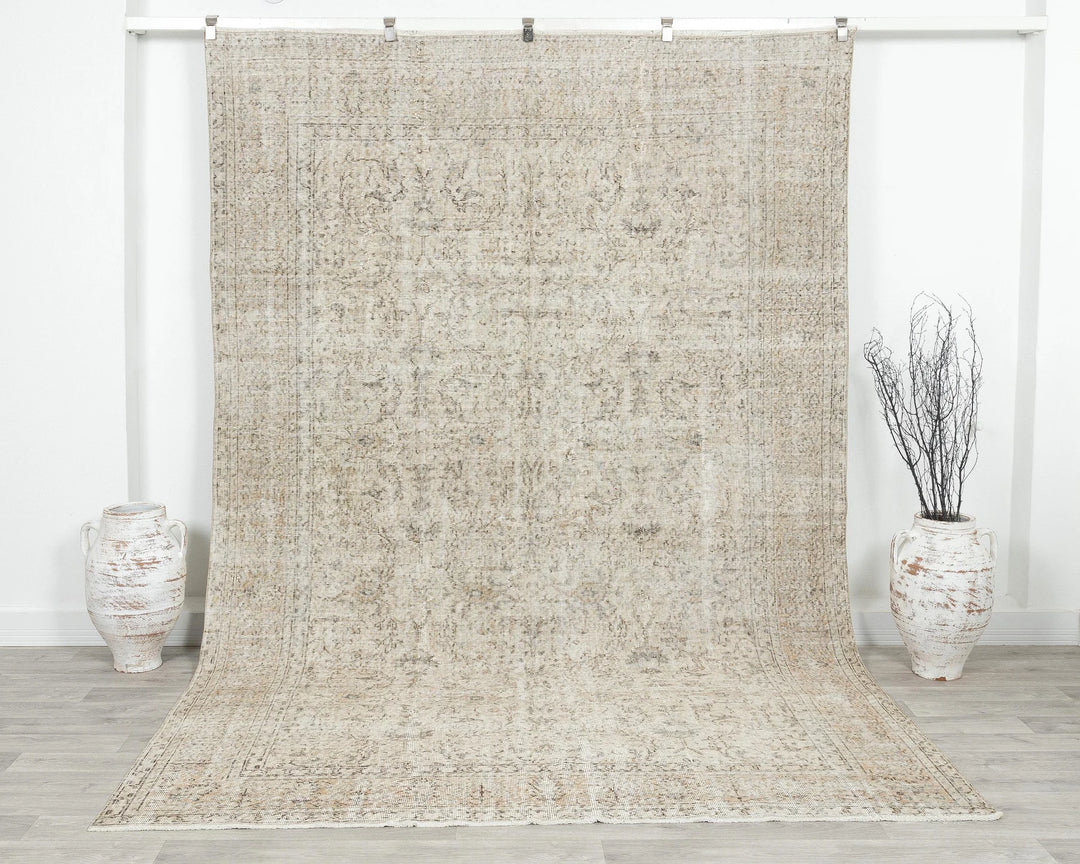 Multicolor Turkish Oushak Rug 7' 1" x 10' 4" Hand-Knotted | No. VR46417
