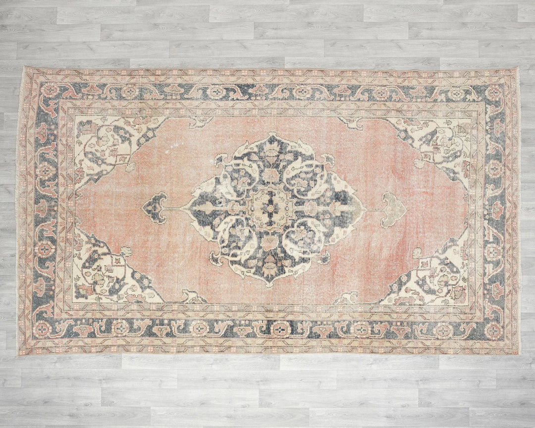 Pink Turkish Oushak Rug 10' 6" x 6' 4" Hand-Knotted | No. VR46451