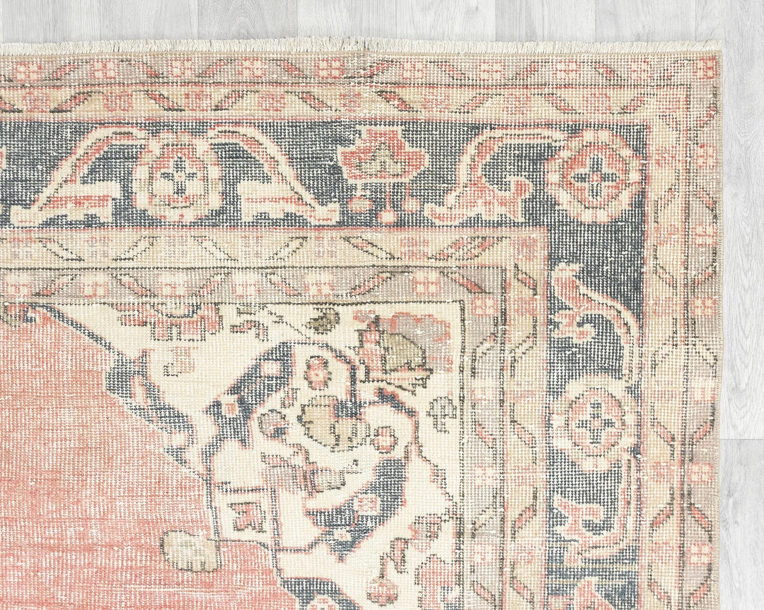 Pink Turkish Oushak Rug 10' 6" x 6' 4" Hand-Knotted | No. VR46451