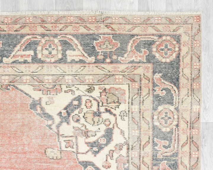 Pink Turkish Oushak Rug 10' 6" x 6' 4" Hand-Knotted | No. VR46451