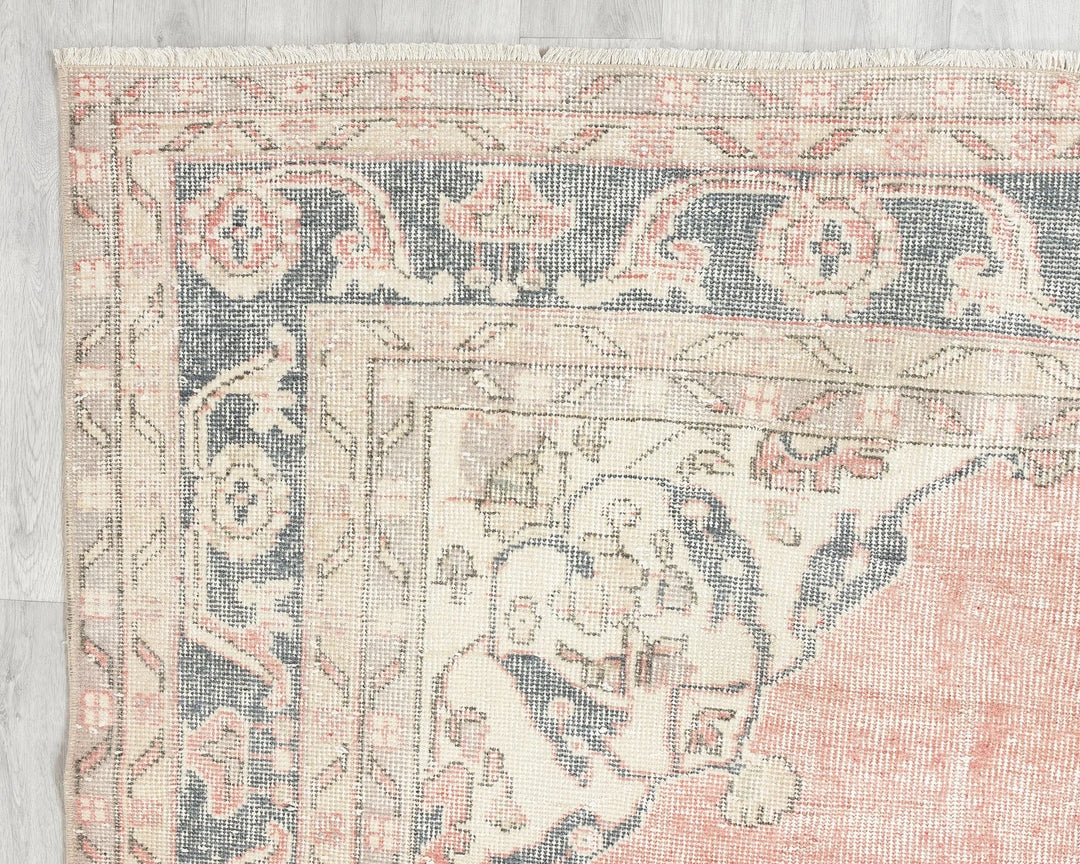 Pink Turkish Oushak Rug 10' 6" x 6' 4" Hand-Knotted | No. VR46451