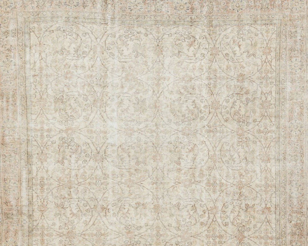 Beige Turkish Oushak Rug 7' 1" x 10' Hand-Knotted | No. VR46484