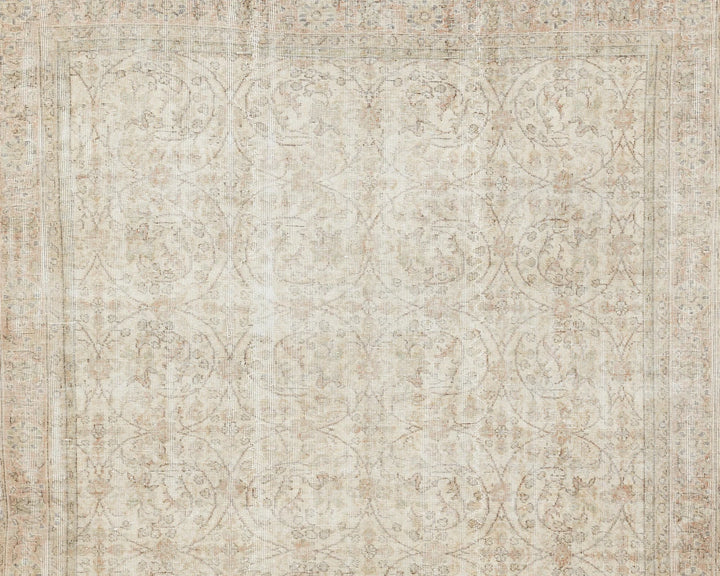 Beige Turkish Oushak Rug 7' 1" x 10' Hand-Knotted | No. VR46484