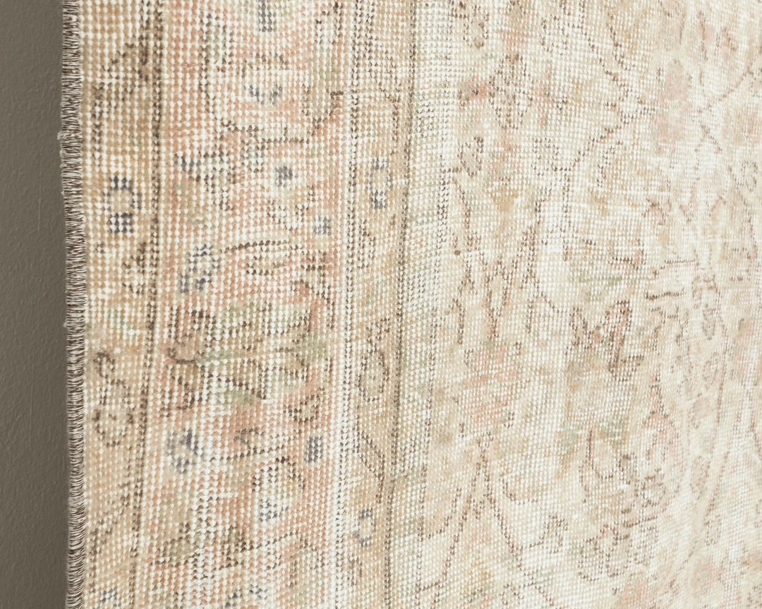 Beige Turkish Oushak Rug 7' 1" x 10' Hand-Knotted | No. VR46484