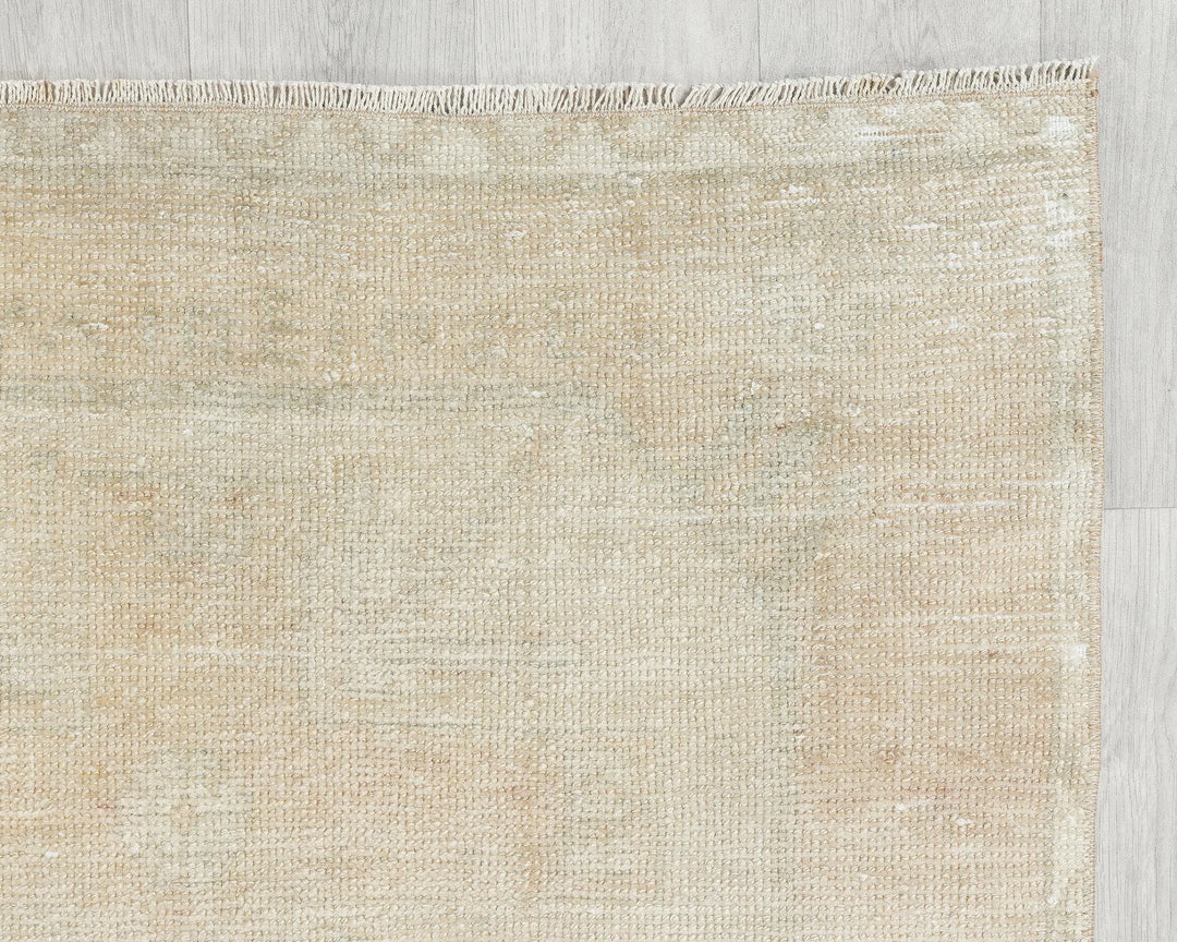 Beige Turkish Oushak Rug 2'7" x 8'6" Hand-Knotted | No. VR46513