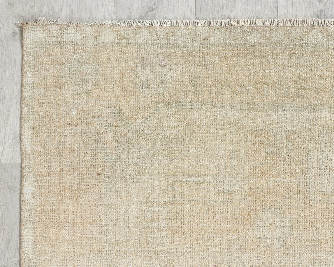 Beige Turkish Oushak Rug 2'7" x 8'6" Hand-Knotted | No. VR46513