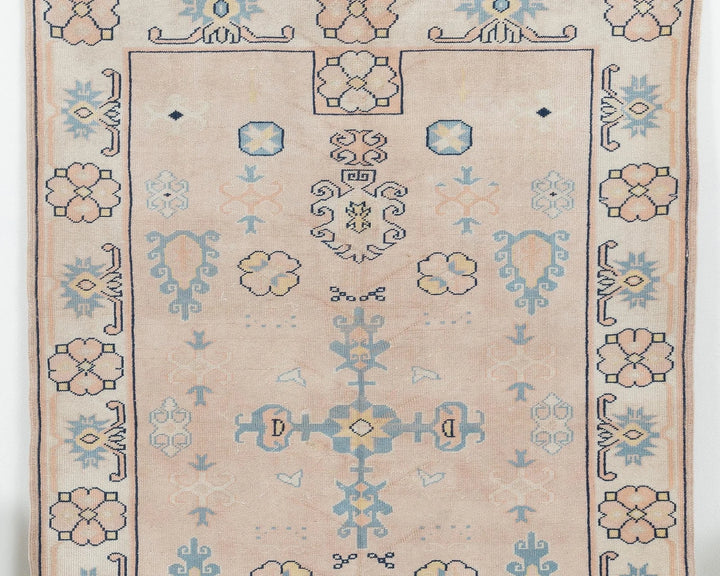 Multicolor Turkish Oushak Rug 4' 5" x 6' 5" Hand-Knotted | No. VR46517