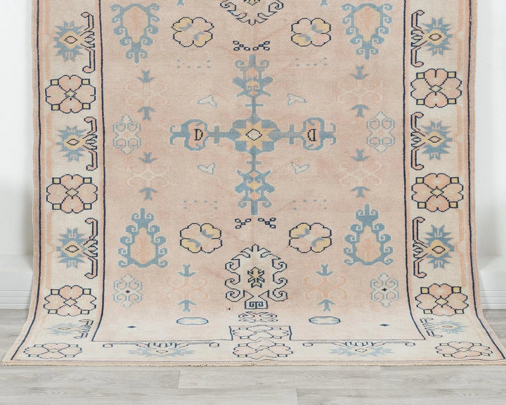 Multicolor Turkish Oushak Rug 4' 5" x 6' 5" Hand-Knotted | No. VR46517