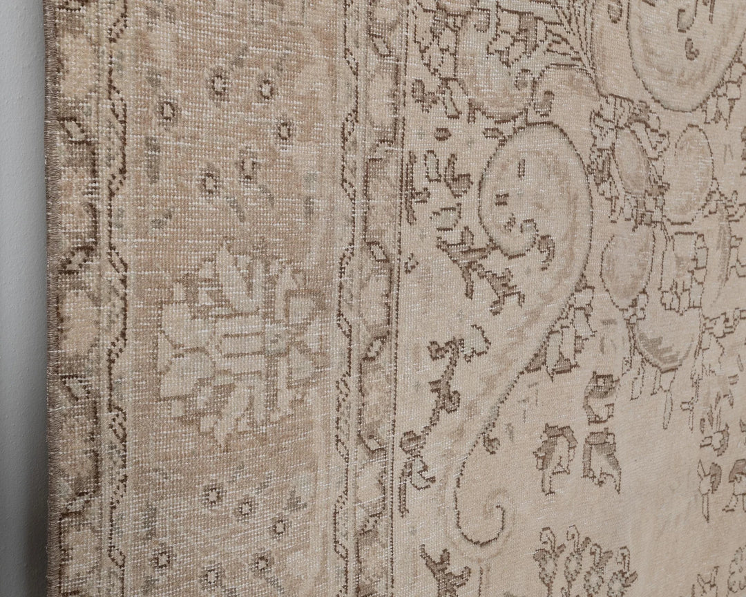 Beige Turkish Oushak Rug 9'6" x 12'6" Hand-Knotted | No. VR46551