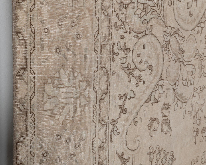 Beige Turkish Oushak Rug 9'6" x 12'6" Hand-Knotted | No. VR46551