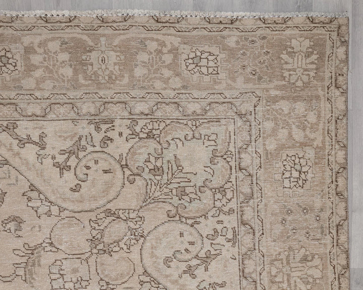 Beige Turkish Oushak Rug 9'6" x 12'6" Hand-Knotted | No. VR46551