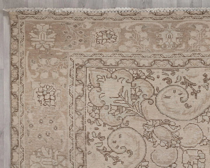 Beige Turkish Oushak Rug 9'6" x 12'6" Hand-Knotted | No. VR46551