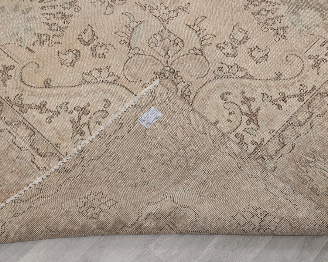 Beige Turkish Oushak Rug 9'6" x 12'6" Hand-Knotted | No. VR46551