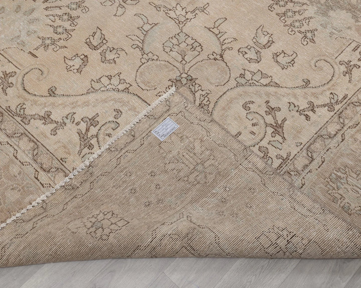 Beige Turkish Oushak Rug 9'6" x 12'6" Hand-Knotted | No. VR46551