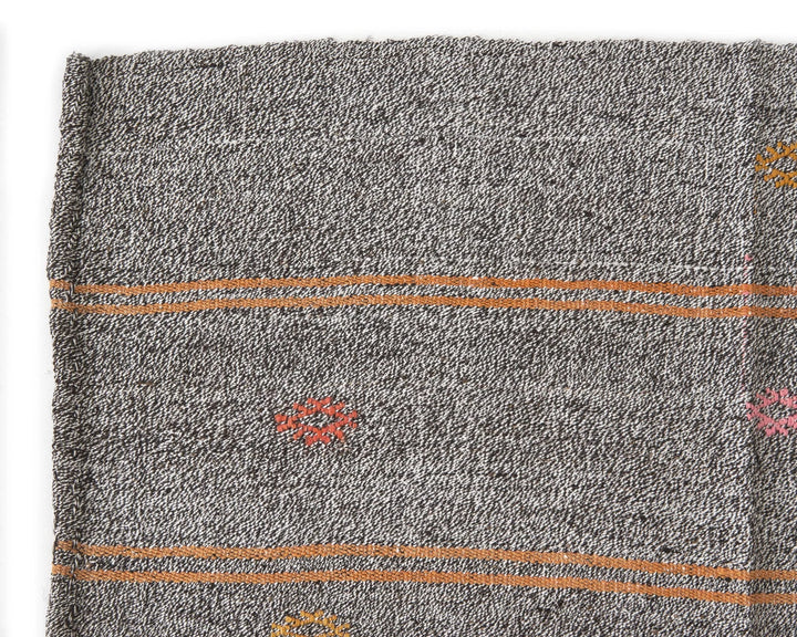 Gray Turkish Kilim Rug 5' 7" x 9' 2" Flat-Weave | No. VR46693