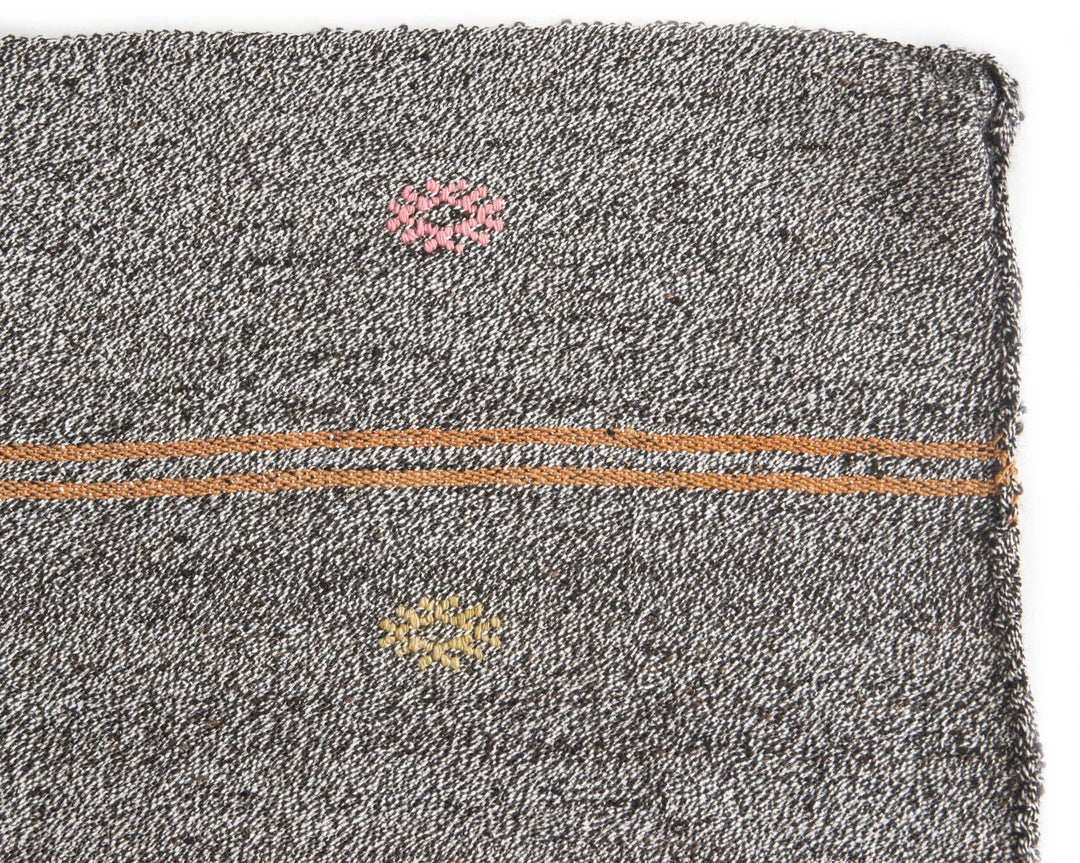 Gray Turkish Kilim Rug 5' 7" x 9' 2" Flat-Weave | No. VR46693