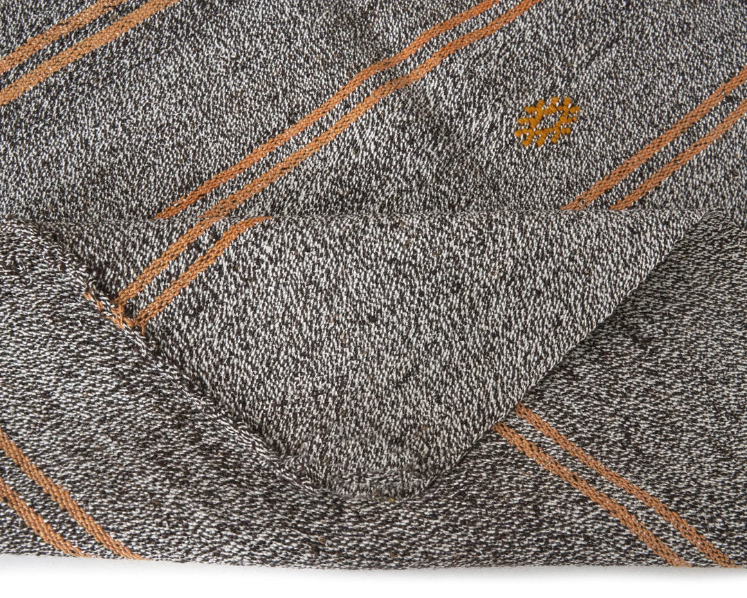 Gray Turkish Kilim Rug 5' 7" x 9' 2" Flat-Weave | No. VR46693