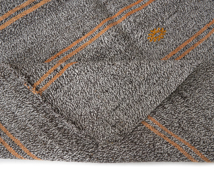 Gray Turkish Kilim Rug 5' 7" x 9' 2" Flat-Weave | No. VR46693