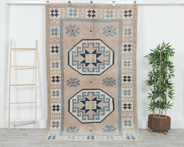 Multicolor Turkish Oushak Rug 4'11" x 8'2" Hand-Knotted