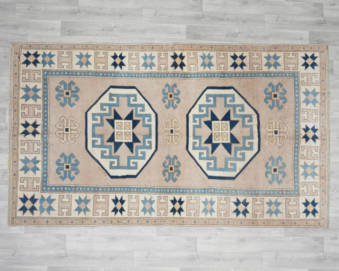 Multicolor Turkish Oushak Rug 4'11" x 8'2" Hand-Knotted view 10