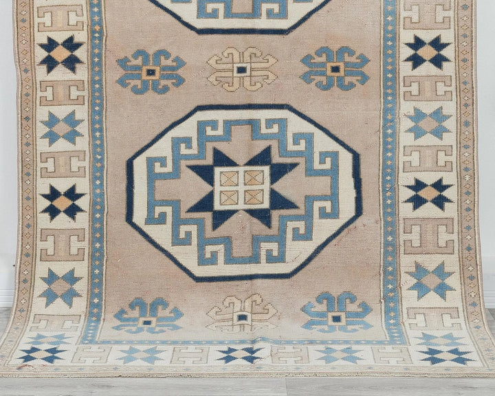 Multicolor Turkish Oushak Rug 4'11" x 8'2" Hand-Knotted detail