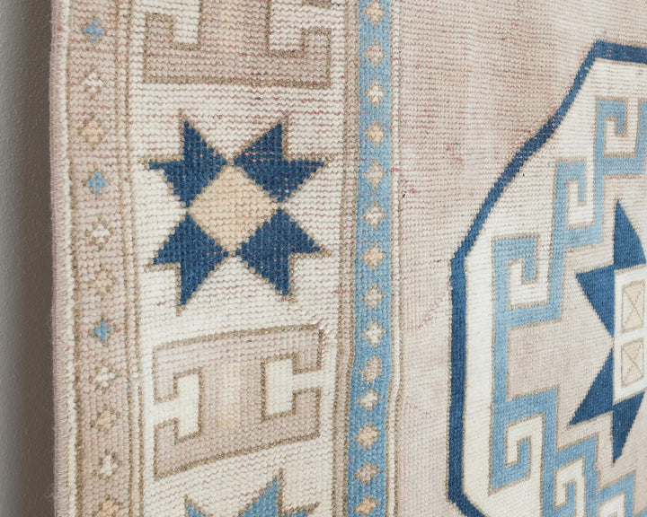 Multicolor Turkish Oushak Rug 4'11" x 8'2" Hand-Knotted close-up