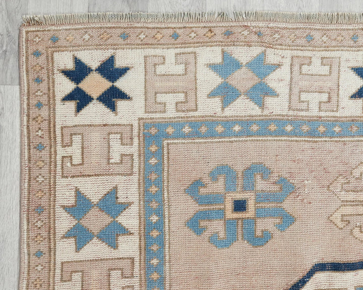 Multicolor Turkish Oushak Rug 4'11" x 8'2" Hand-Knotted field