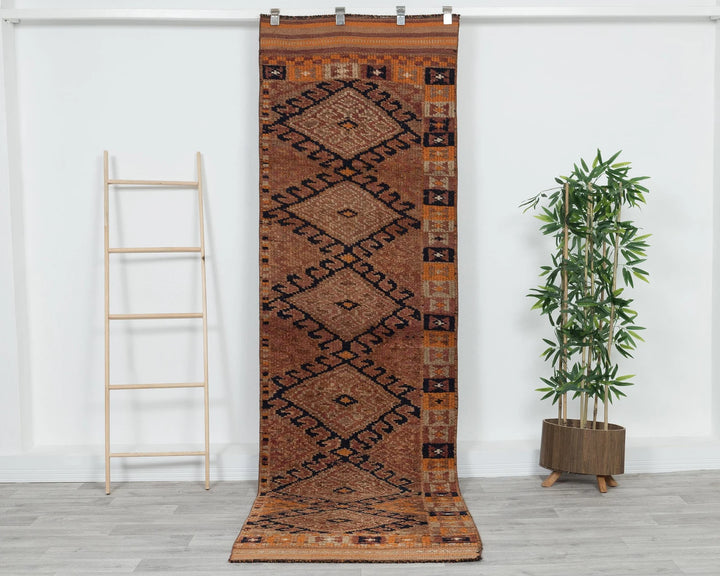 Rust Turkish Oushak Rug 3' x 10' Hand-Knotted | No. VR46718