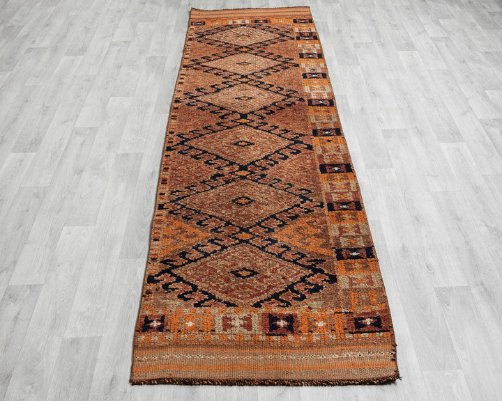 Rust Turkish Oushak Rug 3' x 10' Hand-Knotted | No. VR46718