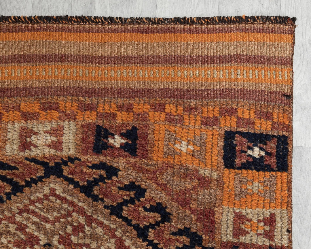 Rust Turkish Oushak Rug 3' x 10' Hand-Knotted | No. VR46718