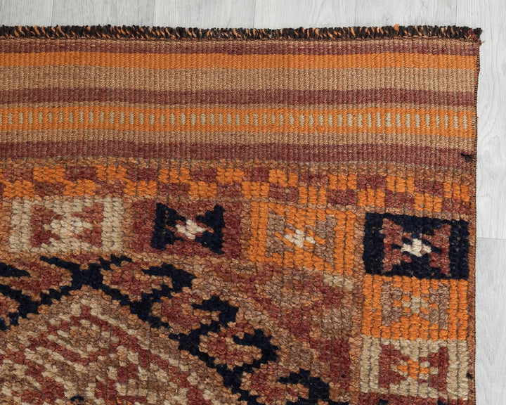 Rust Turkish Oushak Rug 3' x 10' Hand-Knotted | No. VR46718