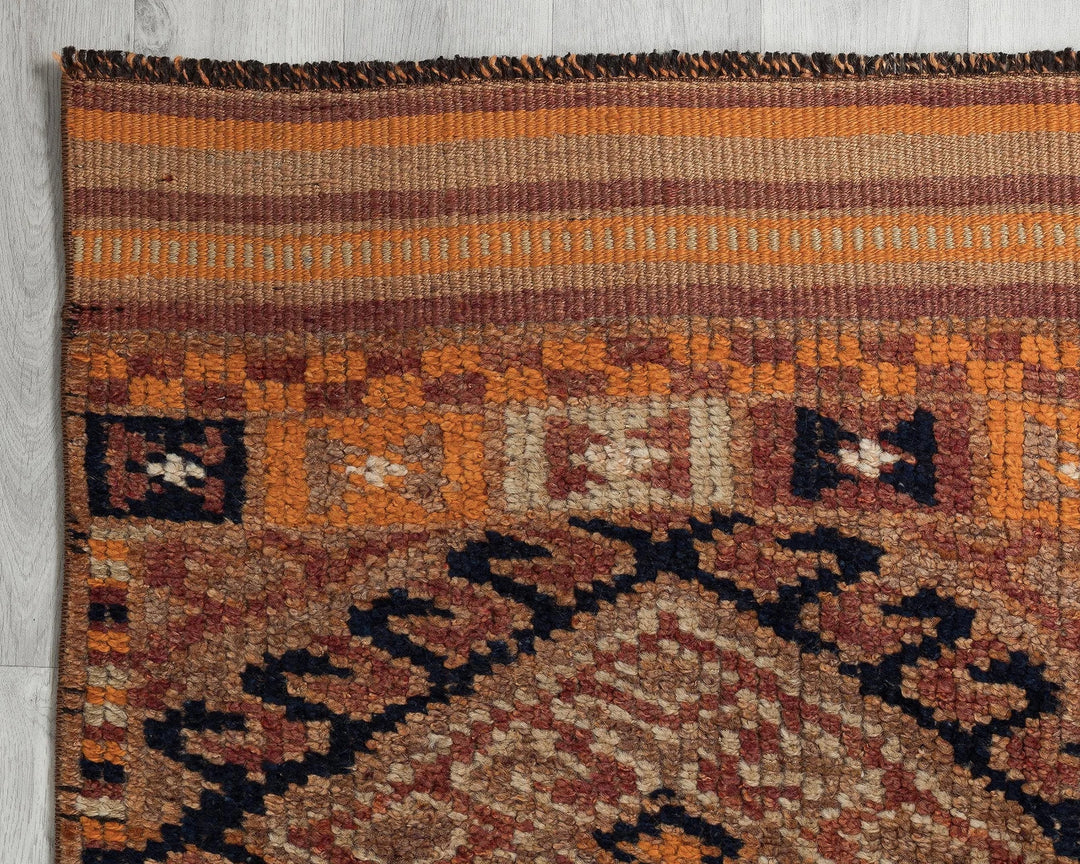 Rust Turkish Oushak Rug 3' x 10' Hand-Knotted | No. VR46718