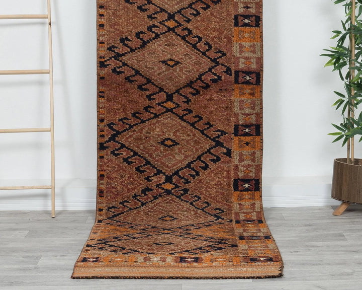 Rust Turkish Oushak Rug 3' x 10' Hand-Knotted | No. VR46718