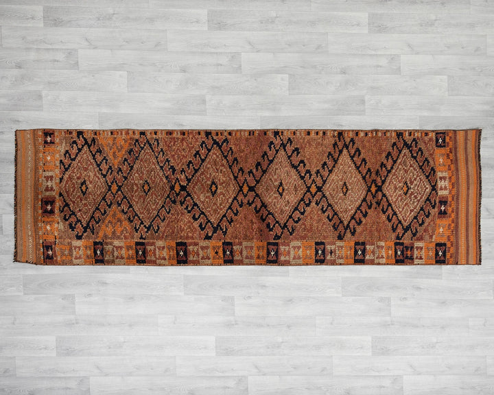 Rust Turkish Oushak Rug 3' x 10' Hand-Knotted | No. VR46718