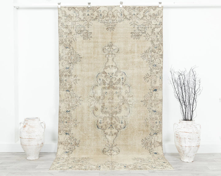 Multicolor Turkish Oushak Rug 4' 8" x 8' 6" Hand-Knotted | No. VR46765